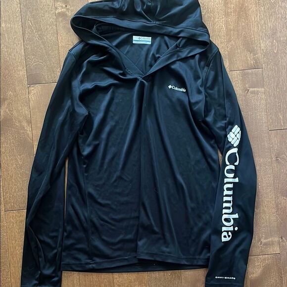 Columbia Omni Shade 50 UPF Hooded Black Pullover - Picture 2 of 4